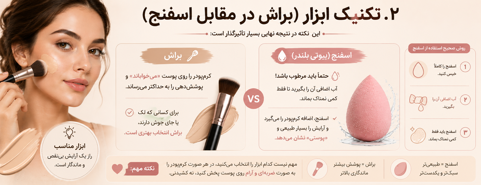 تکنیک ابزار (براش در مقابل اسفنج):